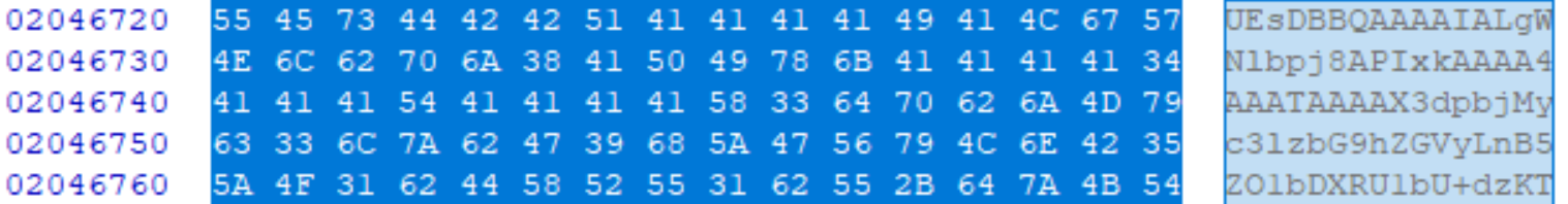 Figure 19. Embedded base64-encoded text.