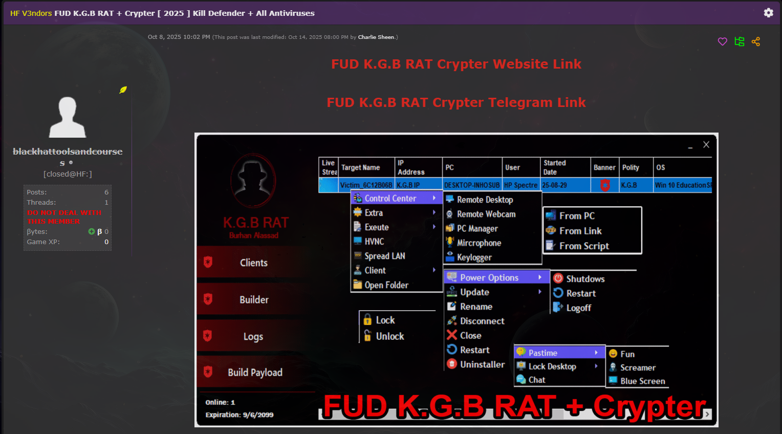 Figure 1. Example KGB RAT advertisement. Figure 1. Example KGB RAT advertisement.
