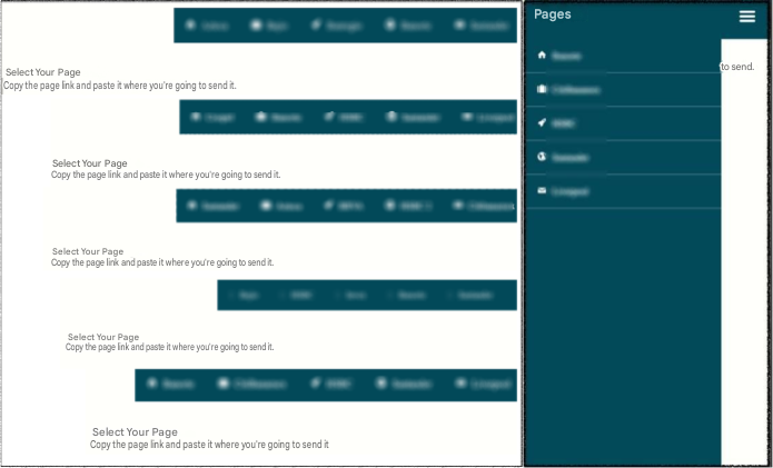 Figure 1: Phishing kit selector panel and mobile’s version used to generate and distribute company-specific phishing campaigns.