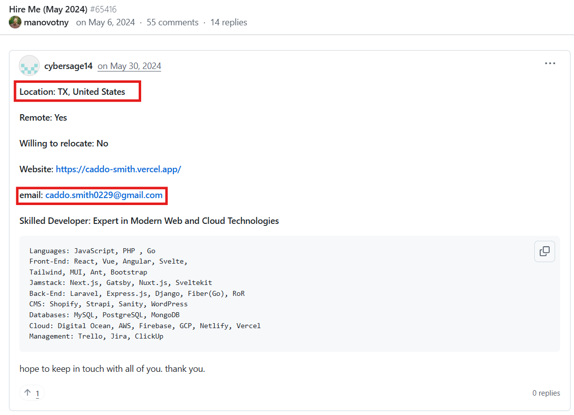 Figure 2. Another Cybersage14 contacts and profile.