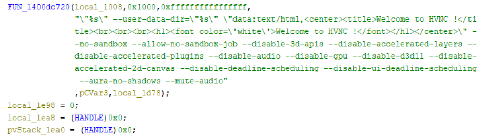 Figure 21. Command line for launching the chromium based browser in the SiriusQT client.
