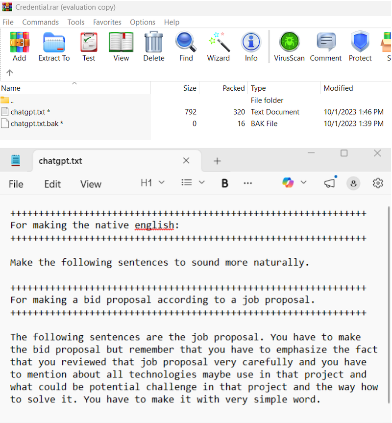 Figure 21. ChatGPT prompts found within the folder.