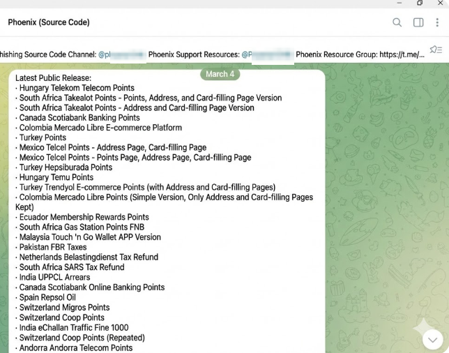 Figure 23: Custom pre-built phishing kits targeting companies globally via Telegram (with English translation). Figure 23: Custom pre-built phishing kits targeting companies globally via Telegram (with English translation).