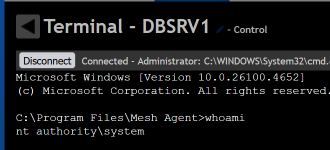 Figure 24. Screenshot of using MeshCentral.
