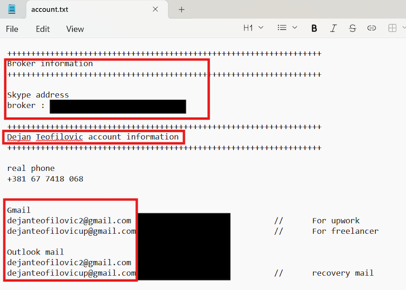 Figure 24. Screenshot from folder about accounts, supported identity. Figure 24. Screenshot from folder about accounts, supported identity.
