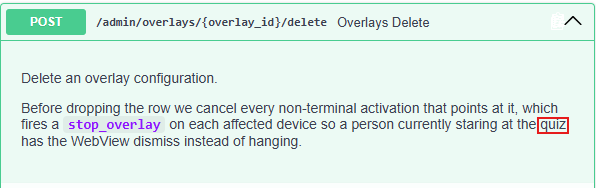 Figure 25. Panel documentation denotes a victim as a “person staring at the quiz”.