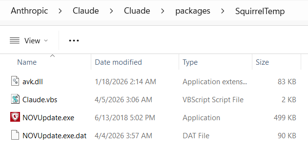 Figure 28. Contents of target directory containing TriBack Loader.