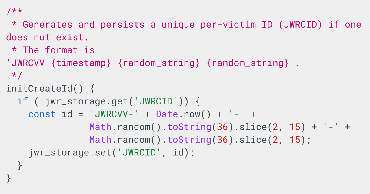 Figure 3. Per-victim id assignment code snippet.