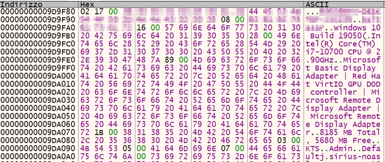 Figure 32. Host registration information structure in SiriusQT client.