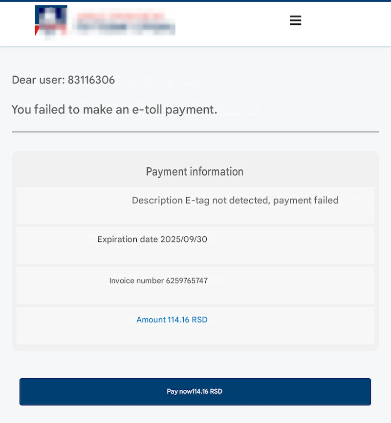 Figure 3: Example of the phishing page with fake case reference numbers and timestamps of the supposed violation to make the ruse more believable. Figure 3: Example of the phishing page with fake case reference numbers and timestamps of the supposed violation to make the ruse more believable.