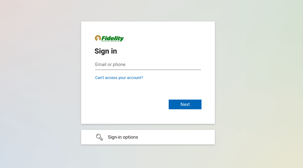 Figure 4. Phishing page targeting Fidelity Investments. The subcluster orchestrating this attack was simultaneously targeting USA telecom TPRs and conducting SIM swap operations.
