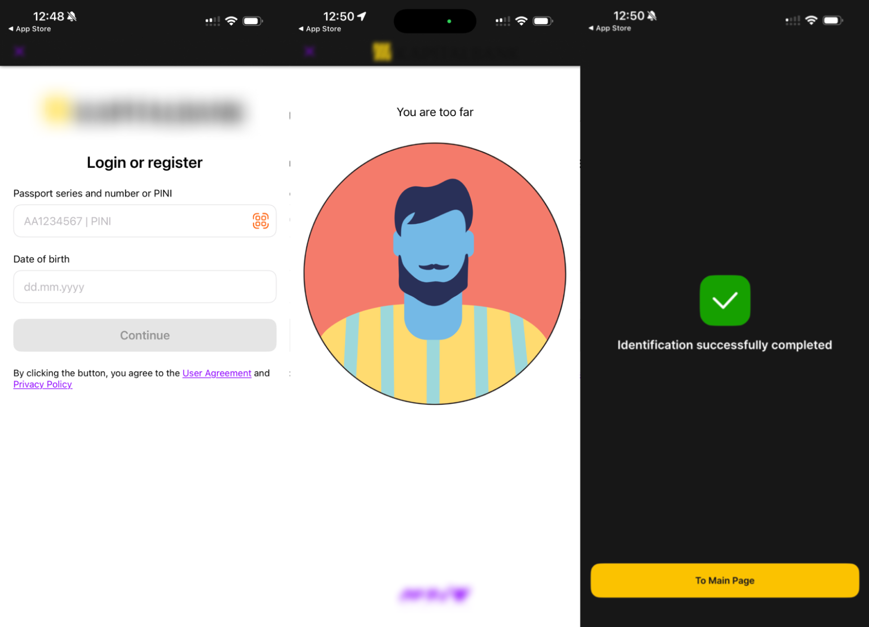 Figure 4. Example MyID biometric verification now required by banks.