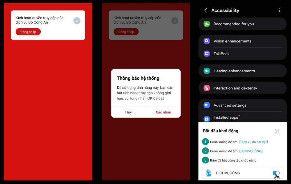 Figure 4: Example of RedHook’s guided Accessibility walkthrough (with English translation). Figure 4: Example of RedHook’s guided Accessibility walkthrough (with English translation).