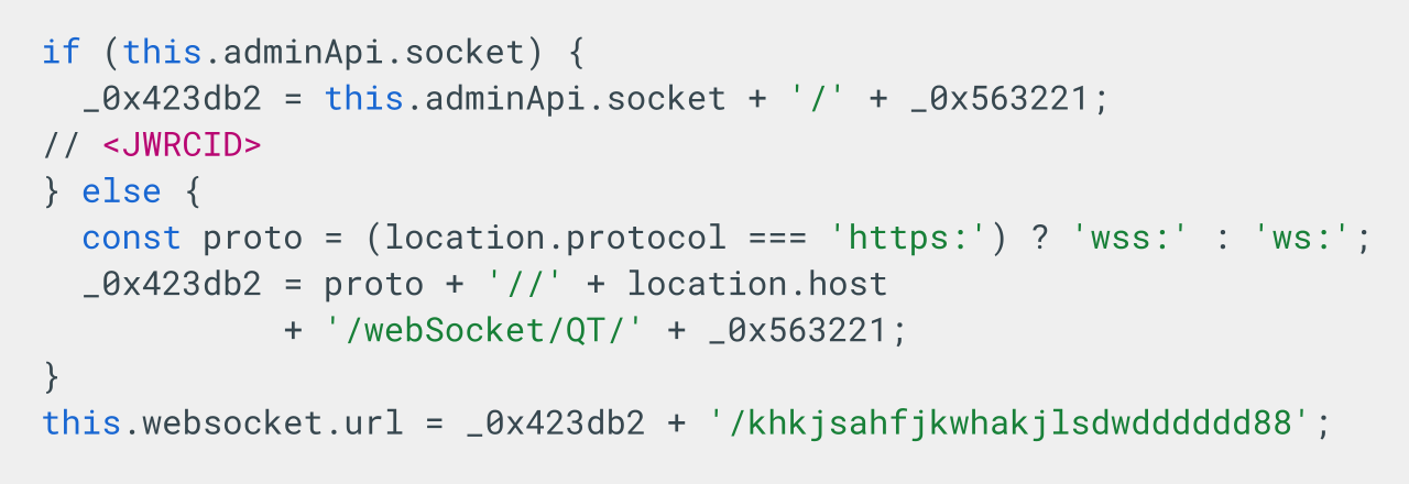 Figure 5. WebSocket URL assembly code snippet.