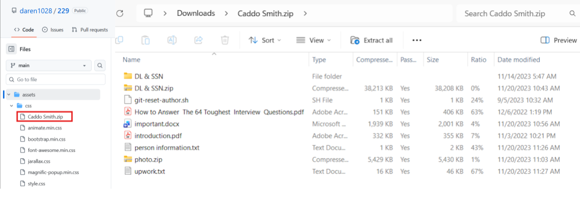 Figure 6. Information about Caddo Smith identity. Figure 6. Information about Caddo Smith identity.