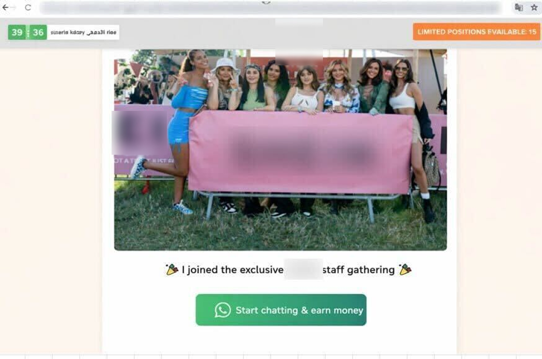 Figure 6. Clicking through social media ads will funnel victims to criminal-controlled websites and private messaging groups. Figure 6. Clicking through social media ads will funnel victims to criminal-controlled websites and private messaging groups.