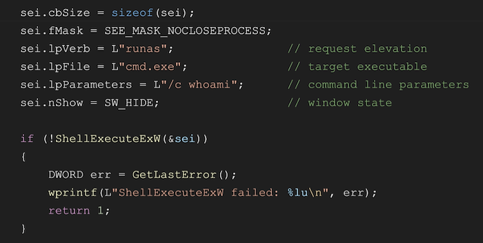Figure 7: All functionality is implemented using standard Windows API calls.