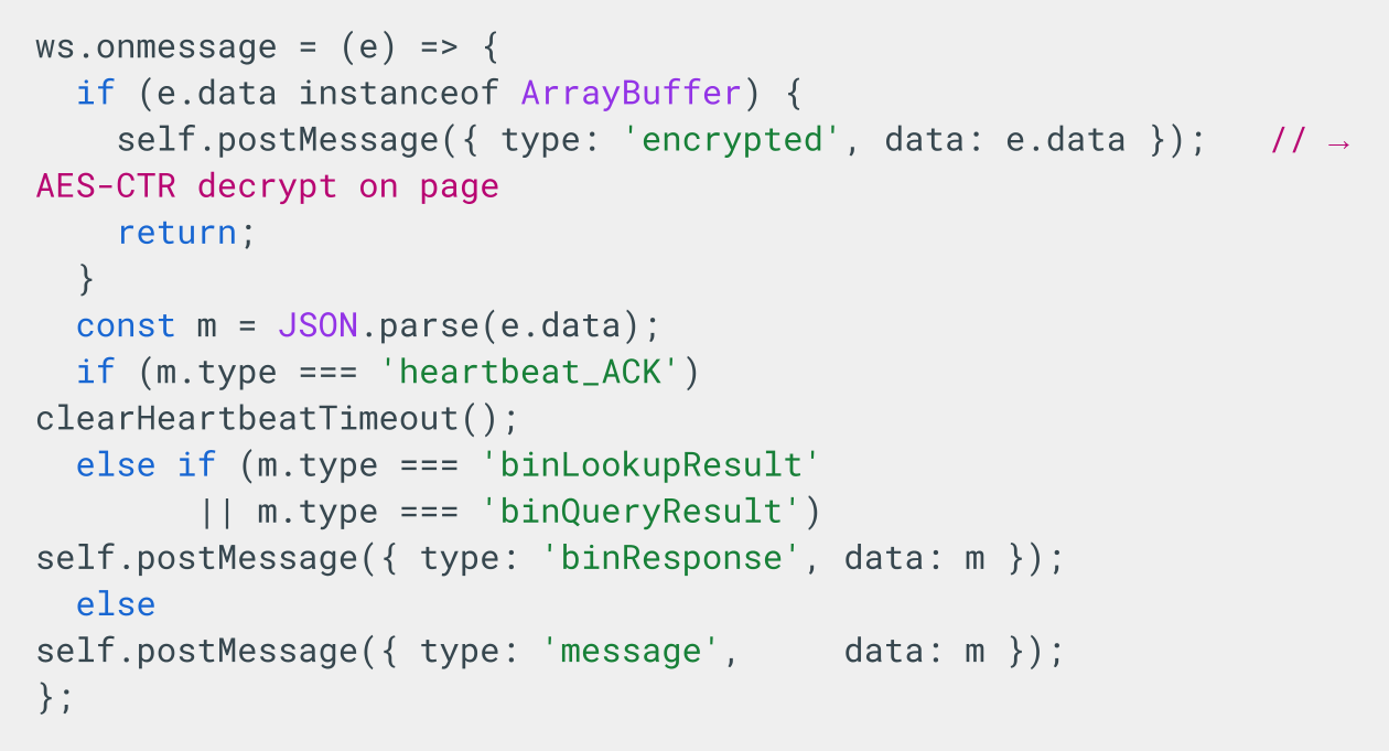 Figure 7. Message router code snippet.