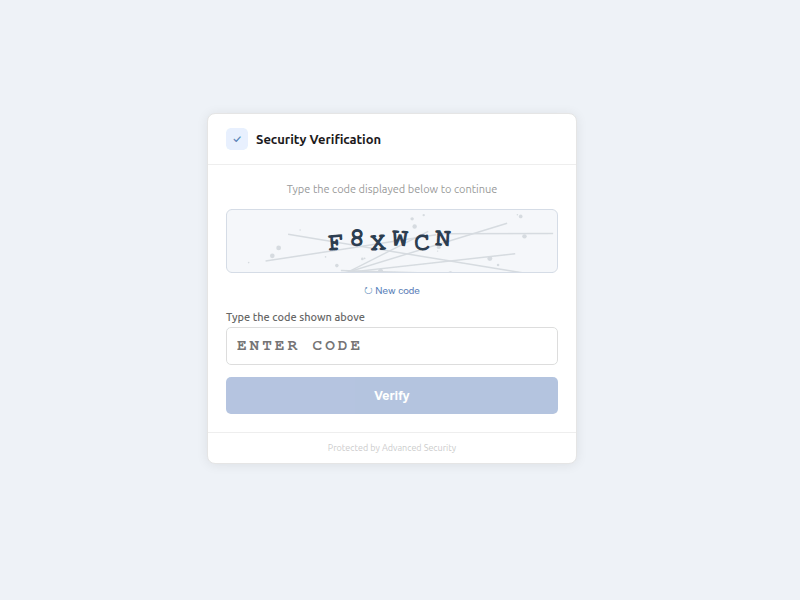 Figure 8a. Example of custom “text-based CAPTCHA” challenge page acting as an anti-analysis layer. Figure 8a. Example of custom “text-based CAPTCHA” challenge page acting as an anti-analysis layer.