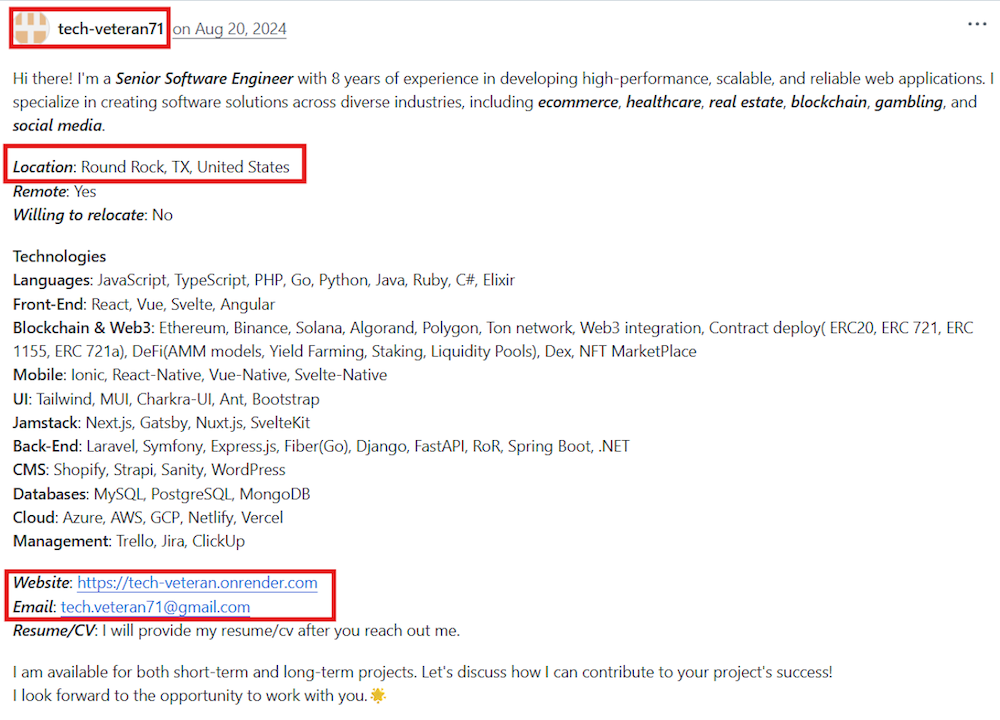 Figure 8. Information about tech-veteran identity. Figure 8. Information about tech-veteran identity.