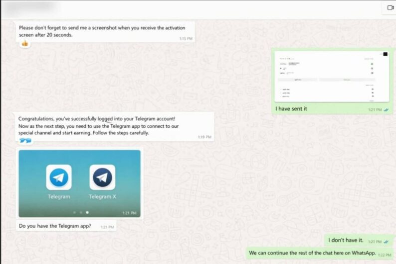 Figure 9. The “recruitment” part of the scam is complete and victims are directed to Telegram for the “job” portion. Figure 9. The “recruitment” part of the scam is complete and victims are directed to Telegram for the “job” portion.