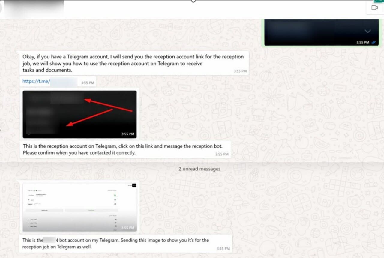 Figure 9. The “recruitment” part of the scam is complete and victims are directed to Telegram for the “job” portion. Figure 9. The “recruitment” part of the scam is complete and victims are directed to Telegram for the “job” portion.