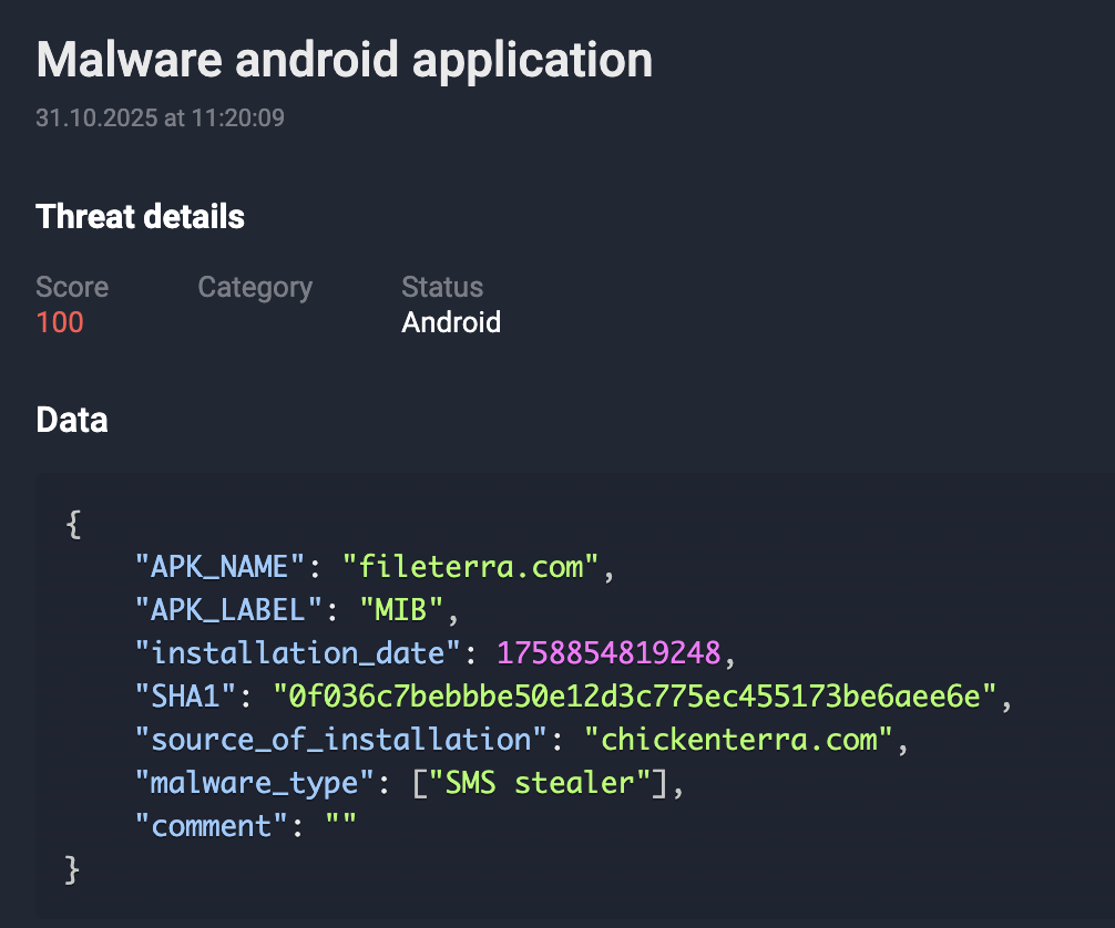 For SMS stealer samples _1