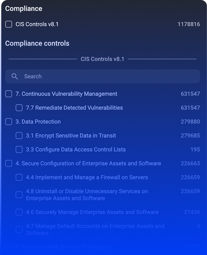 Compliance Mapping and Filtering