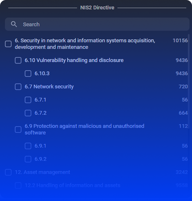 Compliance Mapping and Filtering