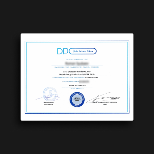 DPP Certificate
