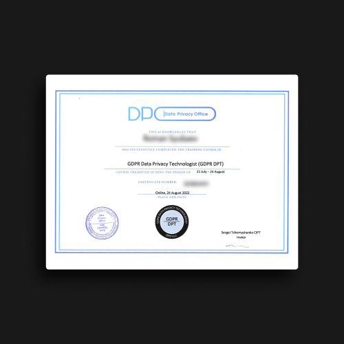 DPT Certificate