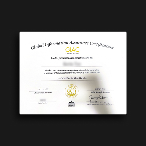 GIAC Certificate
