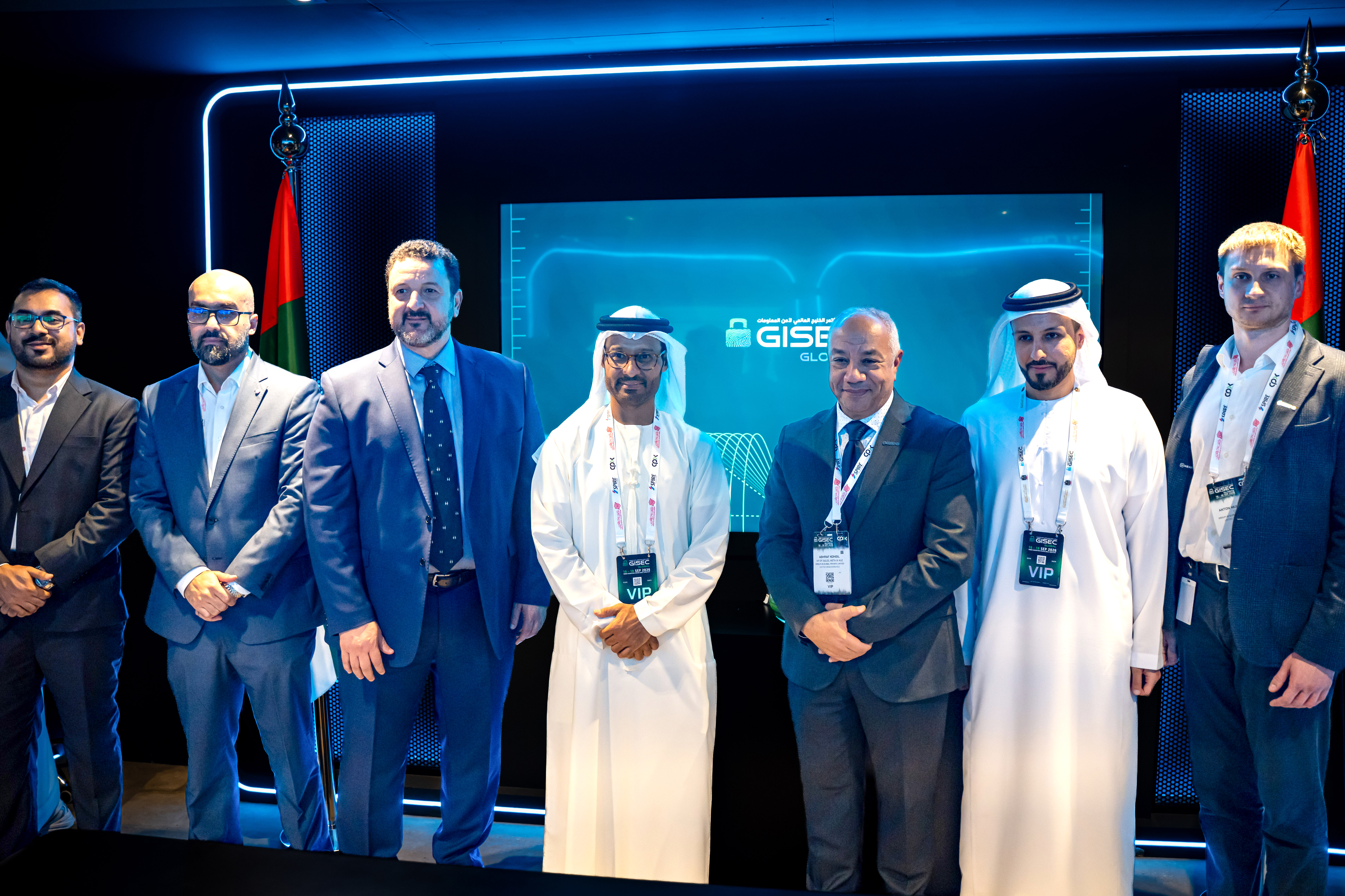Representatives from the UAE Cyber Security Council and Group-IB marking the announcement of their strategic partnership at GISEC Global 2026 in Dubai.