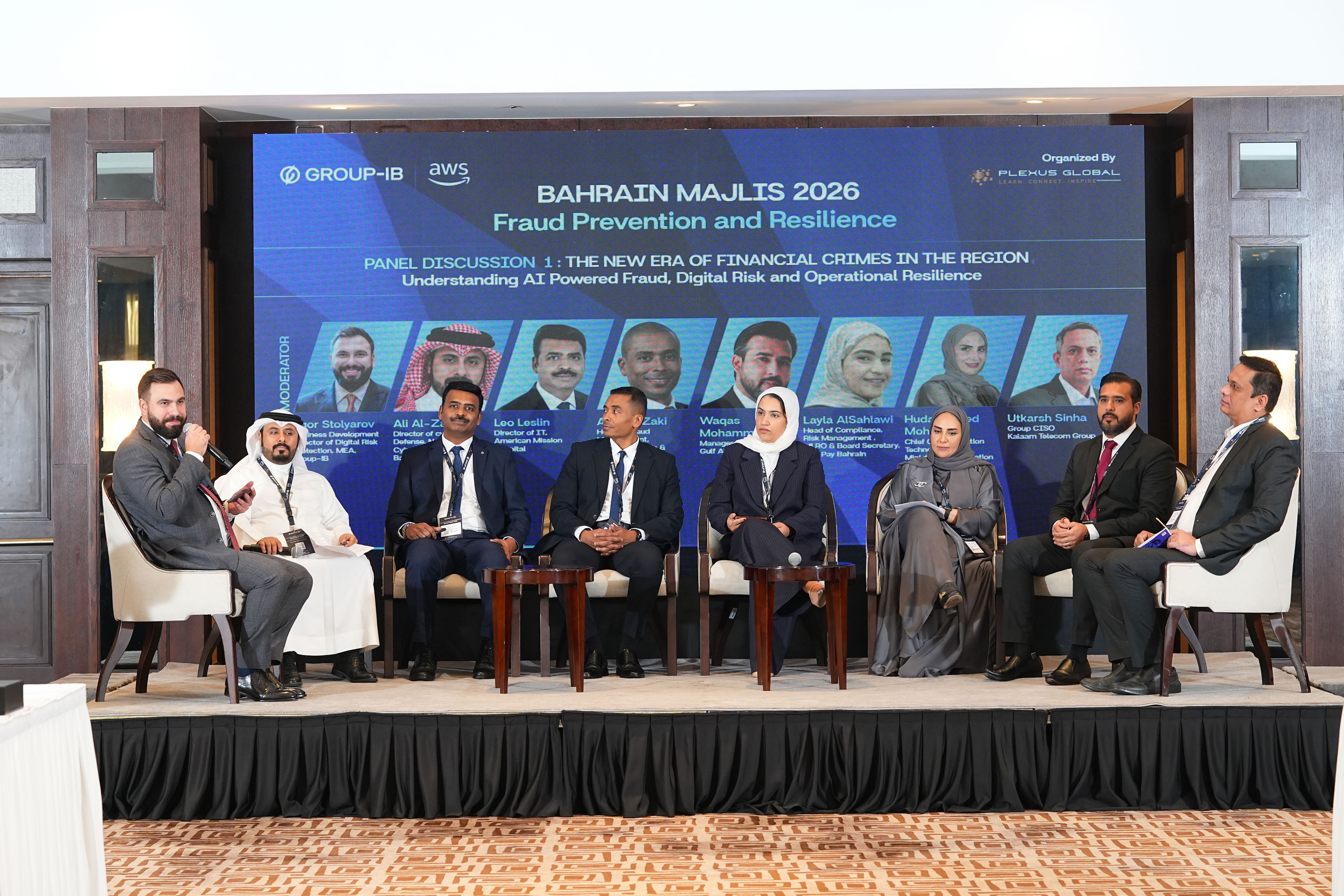Panel discussion around financial crimes in the region hosted by Group-IB in partnership with AWS, on October 19 at the InterContinental Bahrain