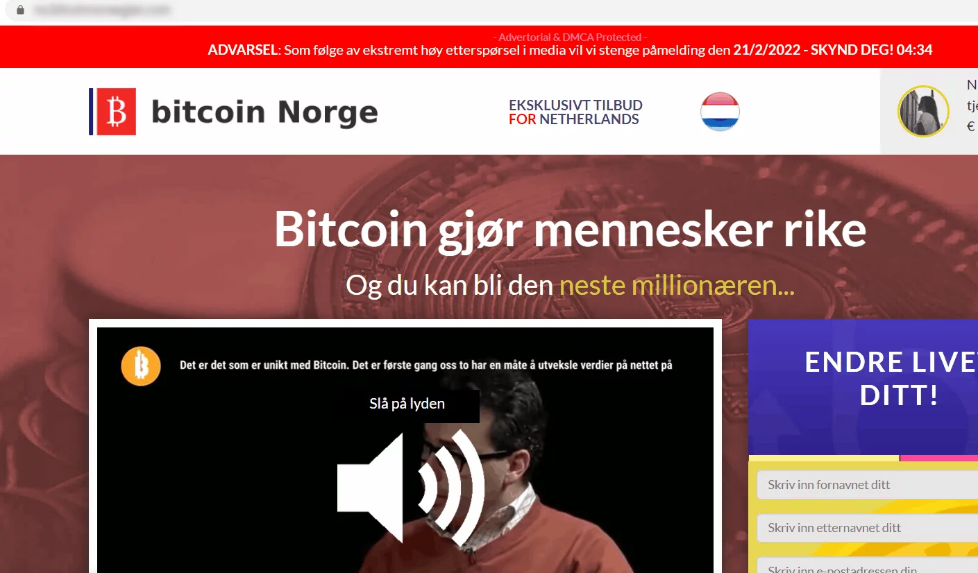 Fake investment scheme targeting Norwegian speaking victims