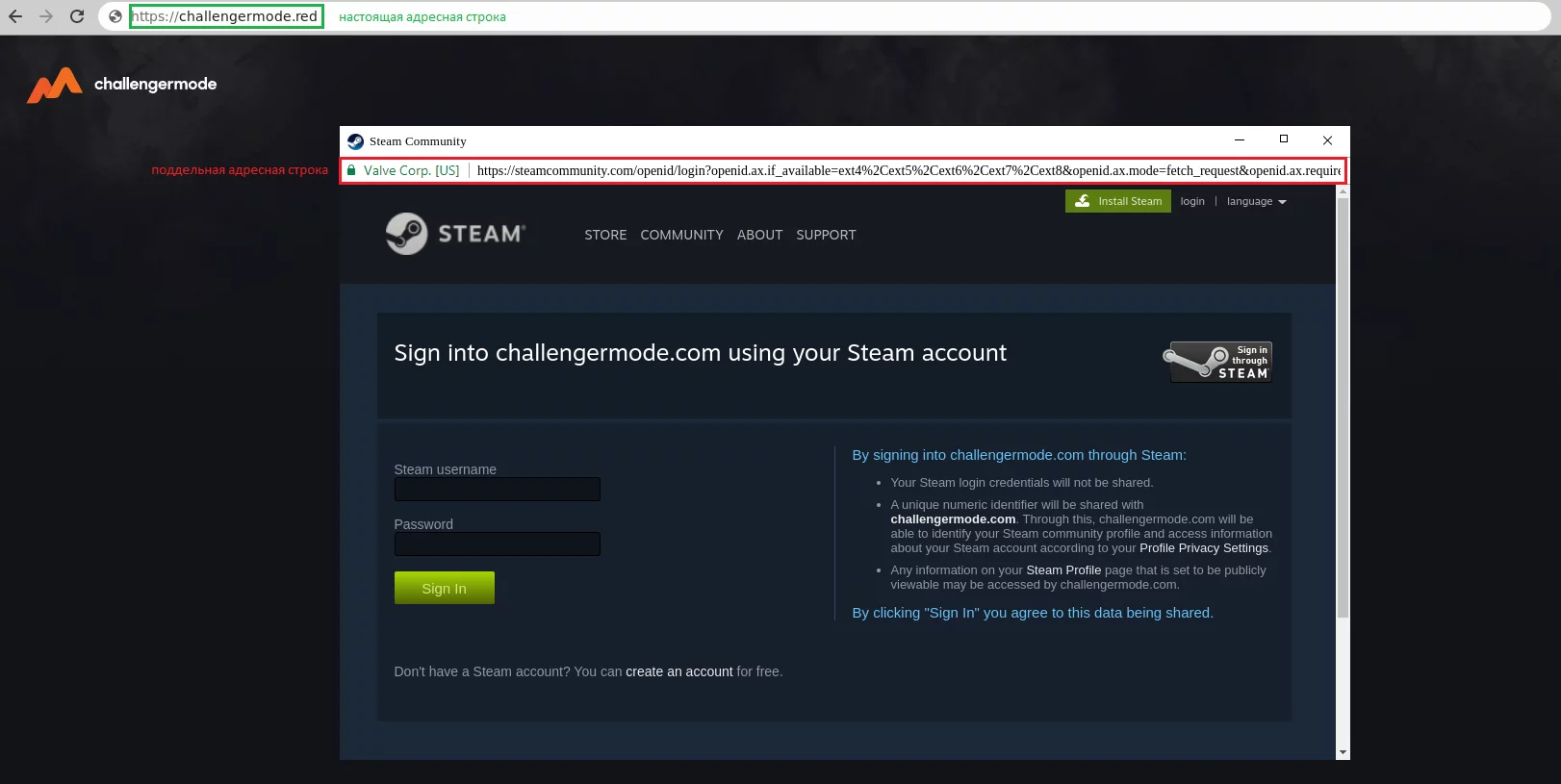 A phishing page that uses browser-in-the-browser technology