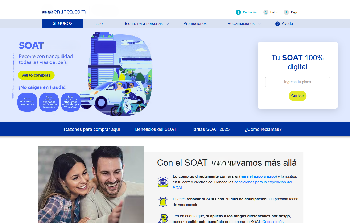 Image 2: This page ask only for the vehicle license plate number