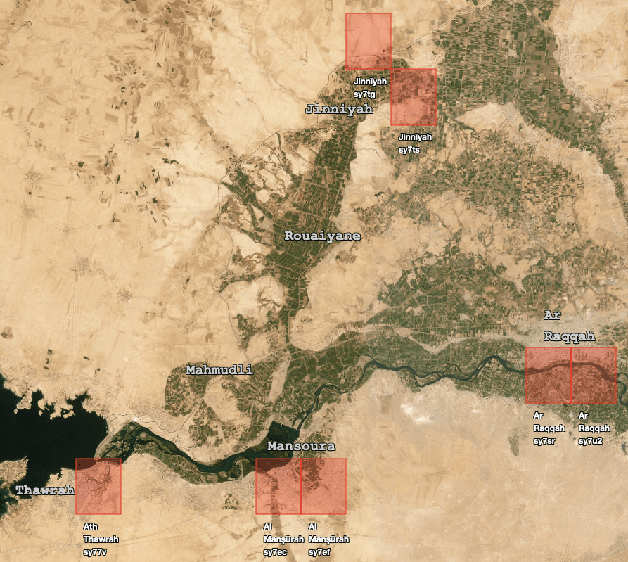 Figure 3. The map shows approximate locations in Syria where suspicious activities related to real estate scams have been identified.