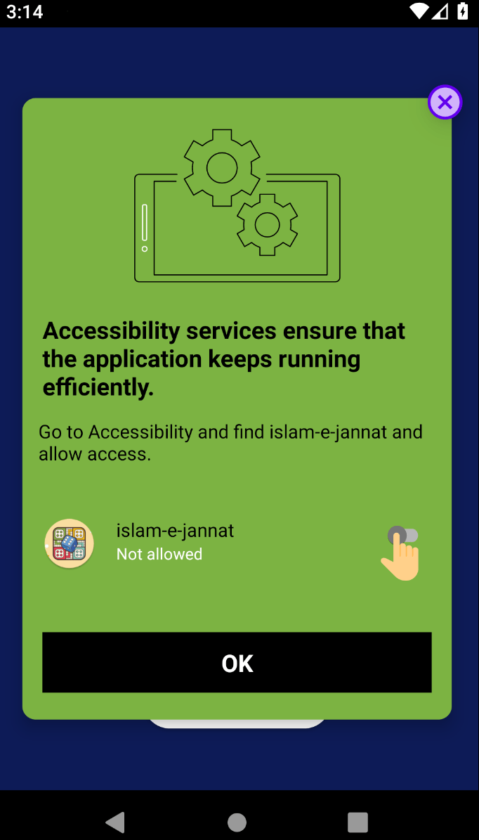 Android application disguised as the game Ludo