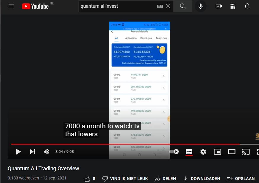 fake investment schemes - screen from youtube