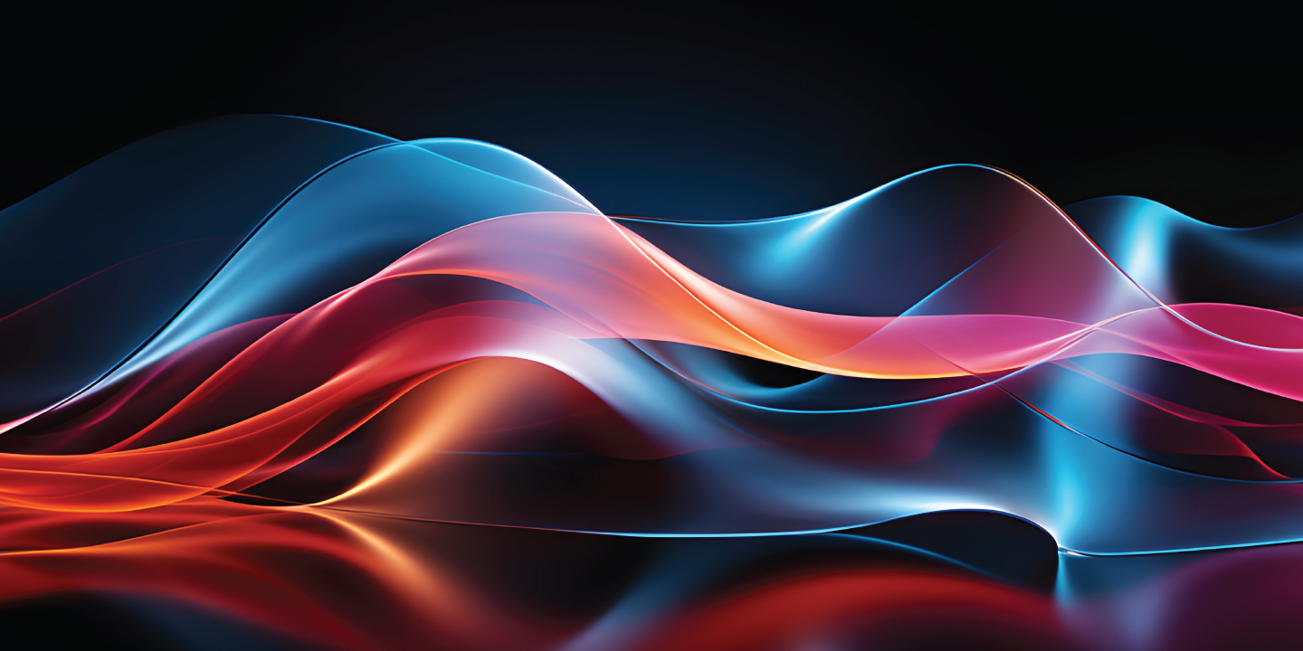 IT vs. OT in Cybersecurity banner Two wavy, translucent warm- and cool-colored ribbons blend to represent IT vs. OT and their convergence in cybersecurity