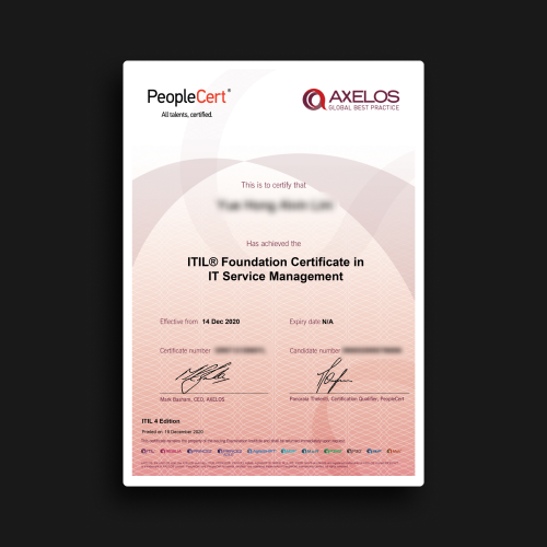 ITIL Foundation Certificate in IT Service Management