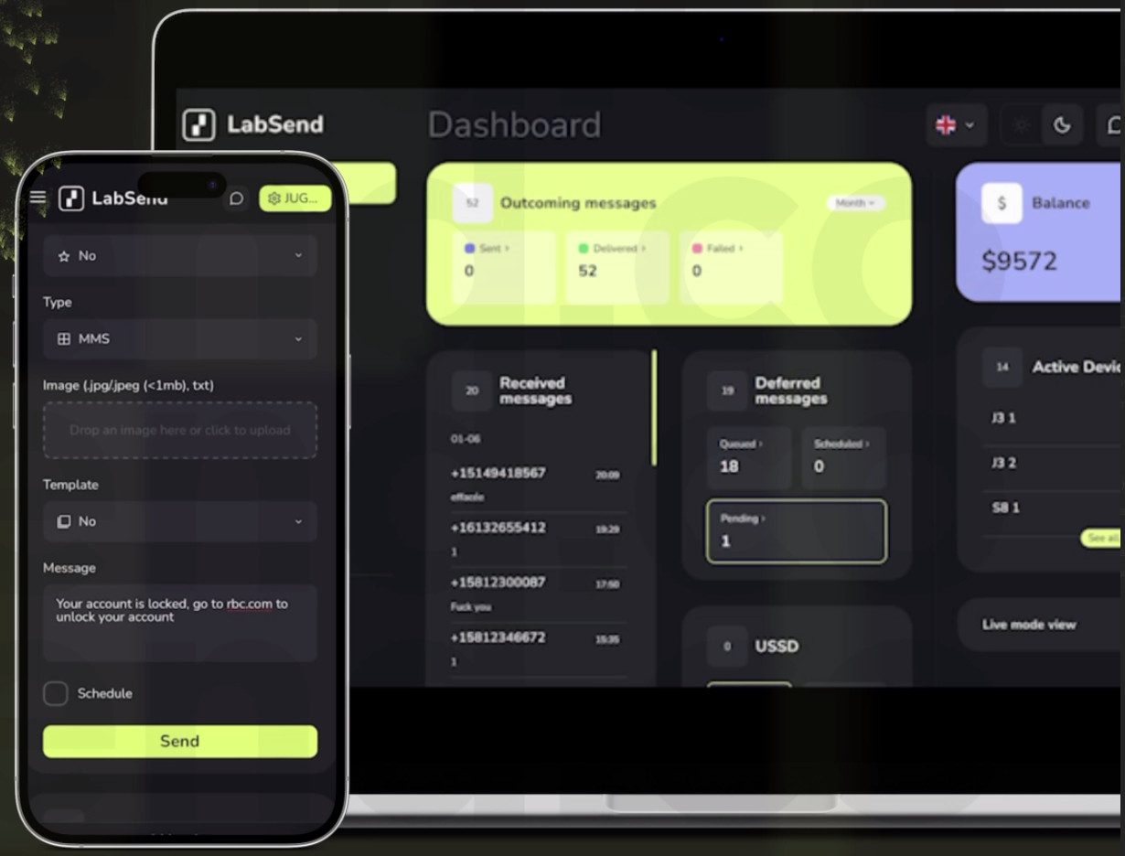 labsend interface