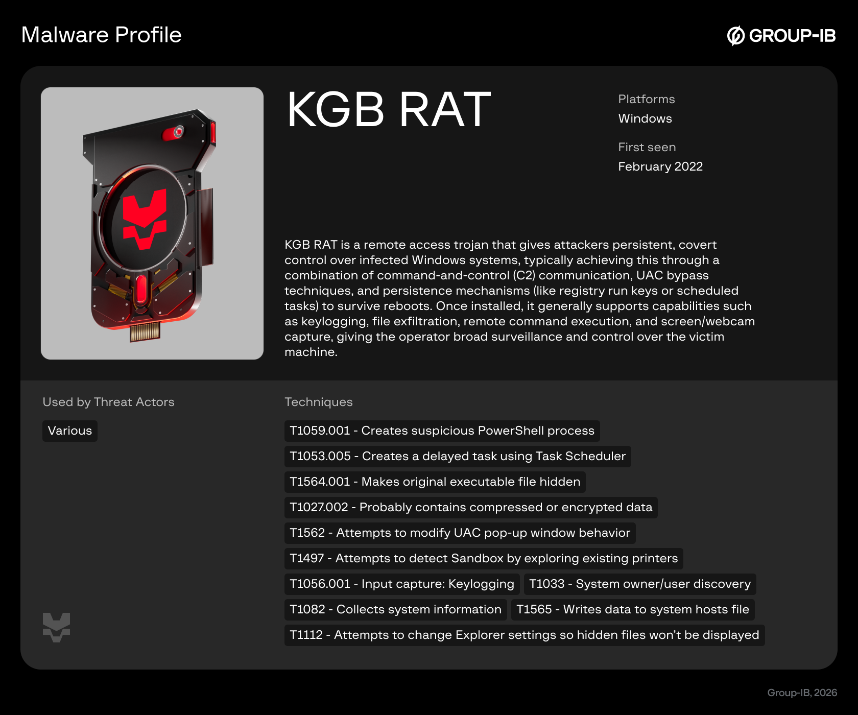 Malware Profile KGB RAT