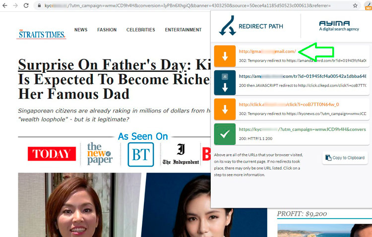 Fake Straits Times Website featuring a Bitcoin scam, redirect from a doorway page Fake Straits Times Website featuring a Bitcoin scam, redirect from a doorway page
