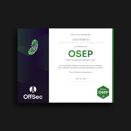 OSEP Certificate