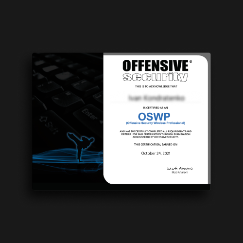 OSWP Certificate
