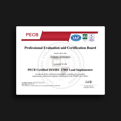 PECB Certificate